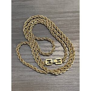 Vintage Givenchy Gold-Plated Rope Chain Necklace | 18” | Designer Signed